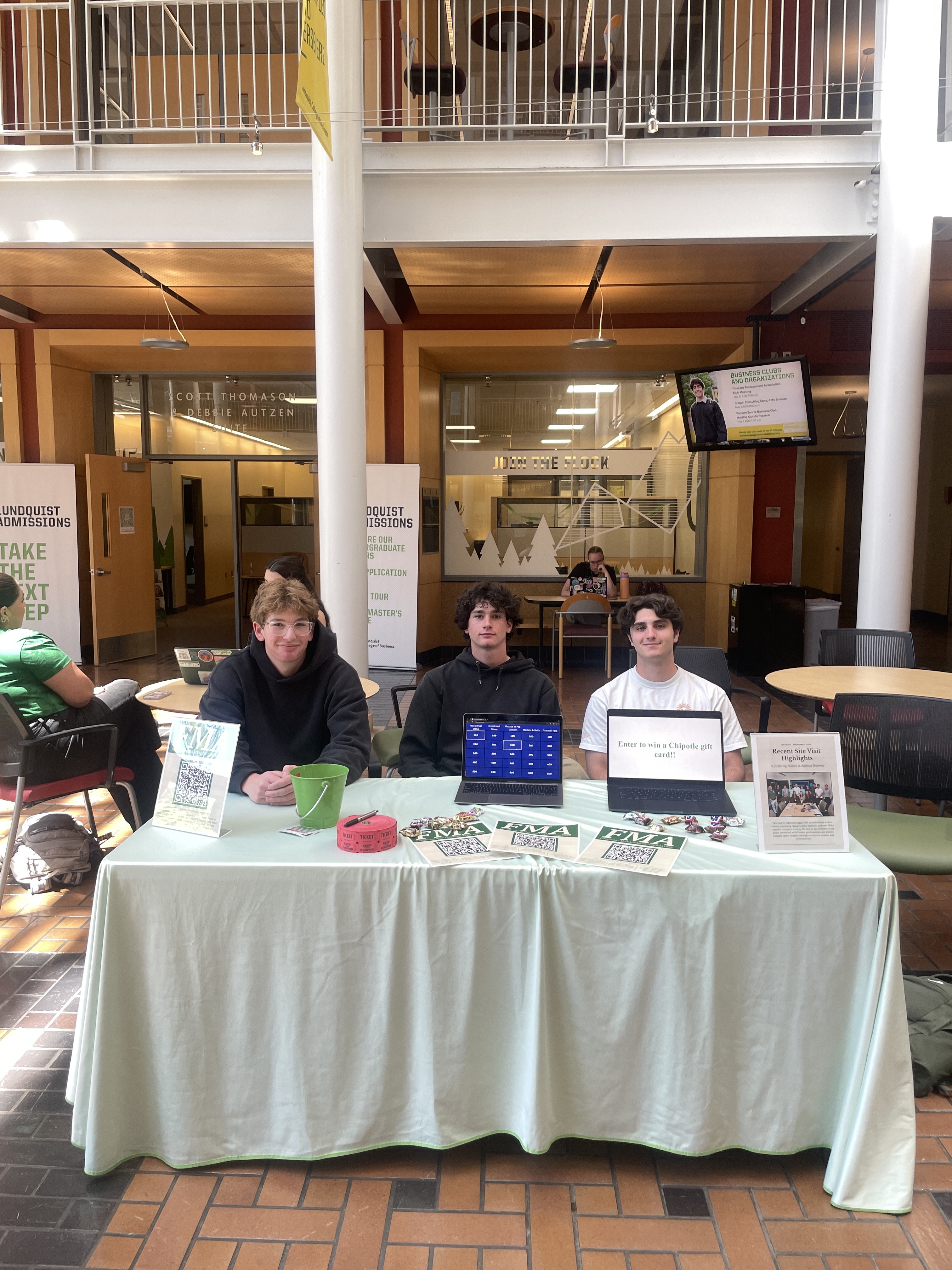 FMA members tabling at Lillis Business Complex